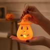 Pure Orange Halloween Pumpkin Lantern Cell Battery Operated Electronic Candle Lamp  Kids Adults
