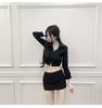Trendy Women's Slimming Sexy Bust-Enhancing Long-Sleeve Cropped Shirt
