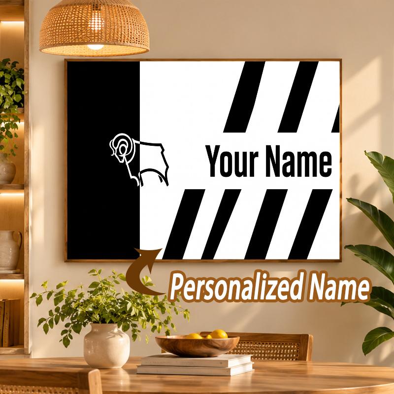 Custom Name Derby County 5D Diamond Painting Personalized Full Drill Diamond Art Kit Gift