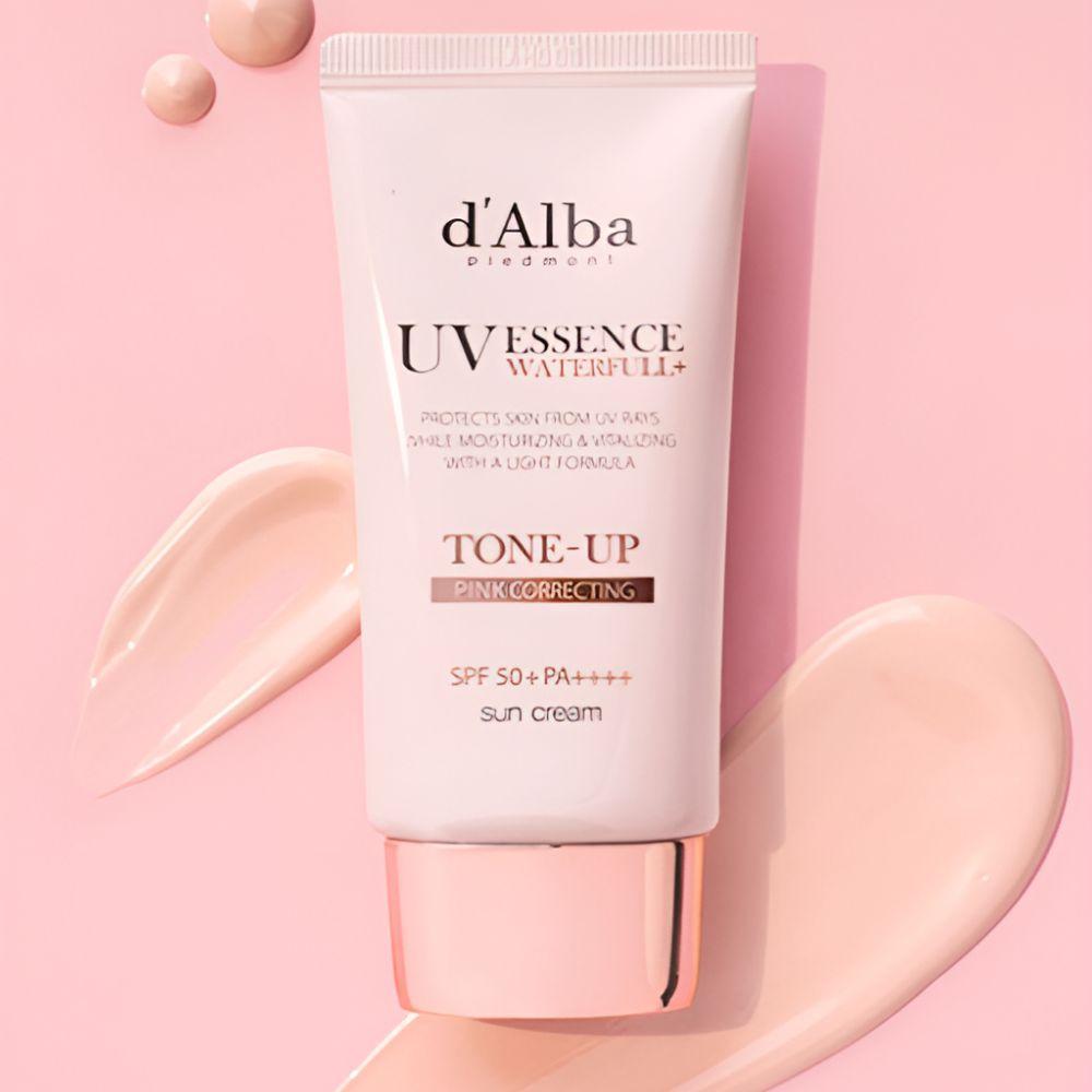 d'Alba Tone-Up Sunscreen 50ml x 2 + Vegan Gel Cleanser 15ml Set Glow Sun
