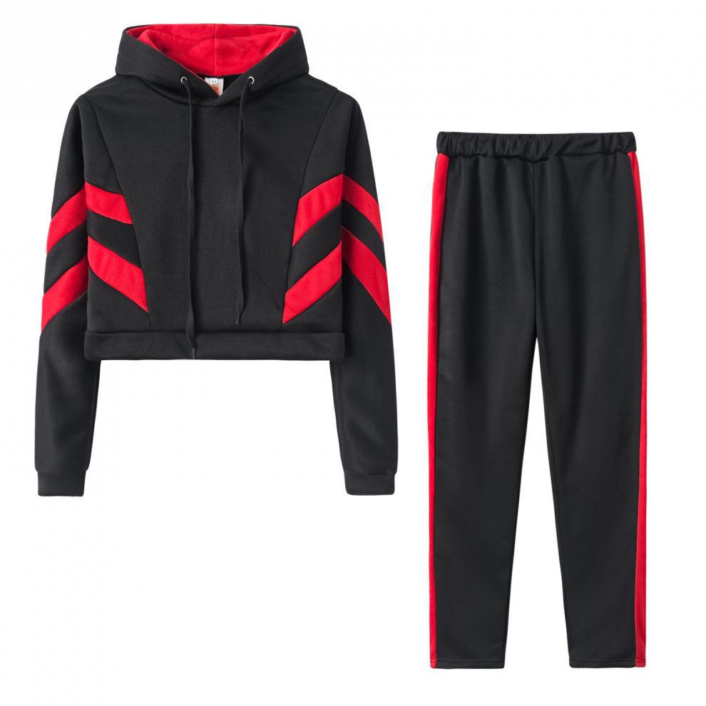 2023 Women's Hooded Cropped Sweatshirt Two-Piece Set - Autumn/Winter Collection