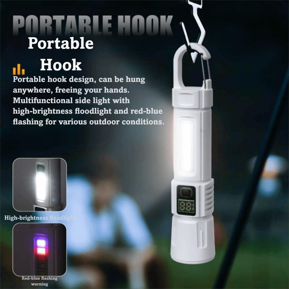 Red Blue Warning Light Super Bright Torch Waterproof Rechargeable Flashlight  Camping