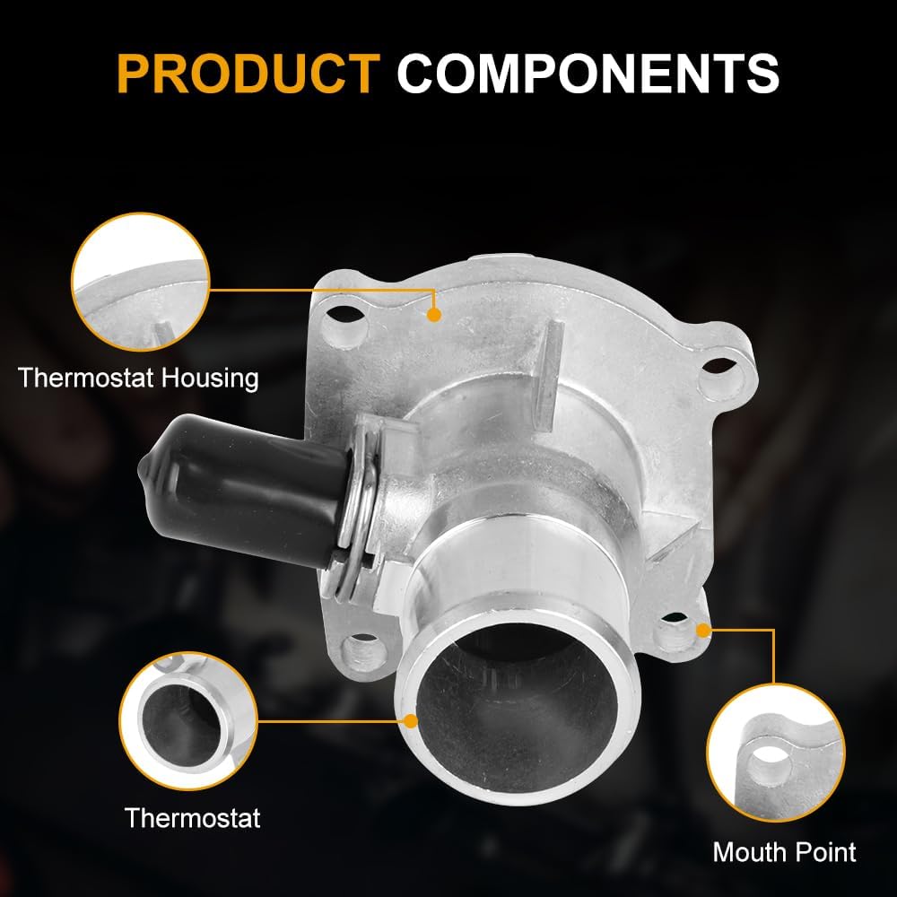 ROADFAR Engine Coolant Thermostat 55578419 55564891 131-183 Fit 2009-2011 for Chevrolet Aveo5,2013-2018 for Chevrolet Sonic Thermostat Housing