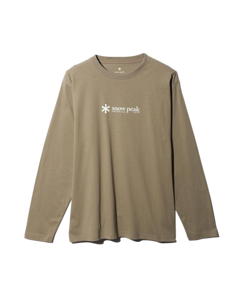 Snow Peak PRO. SW-25SU401 Soft Cotton Logo Long Sleeve T-Shirt, Size L, Perfect for Festivals, Camping, and Outdoor Activities