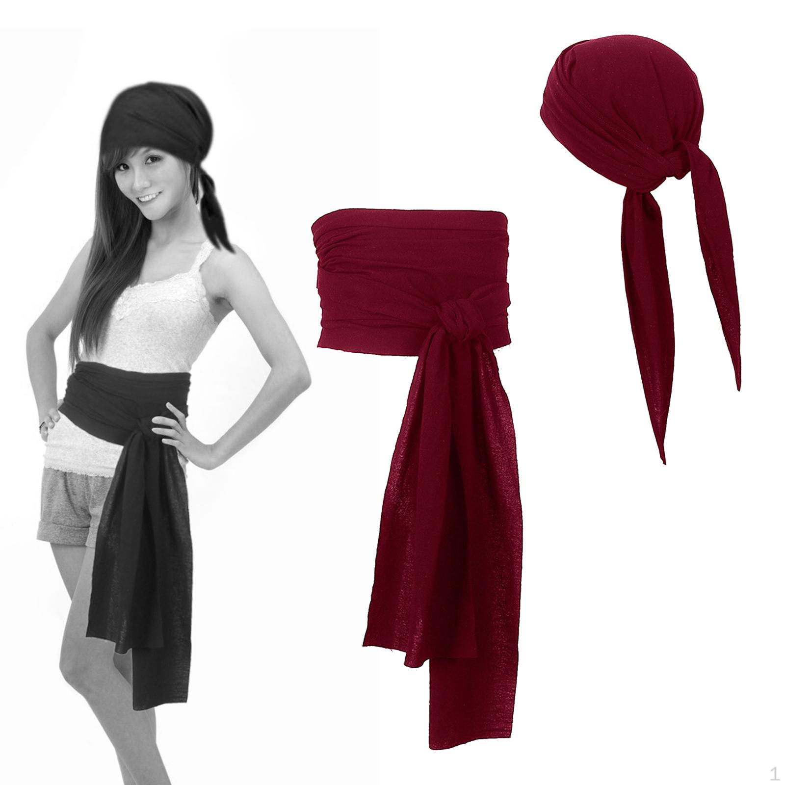 

Пиратский платок на голову, аксессуары, повязка на голову, пояс для фотореквизита темно-красного