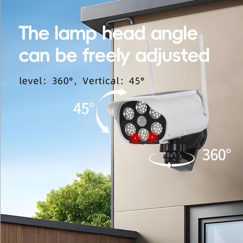 Magnetic Solar Motion Sensor Light Outdoor, 3 Modes Type-C Charging Security Lamp with Dummy Camera & Adjustable Angle