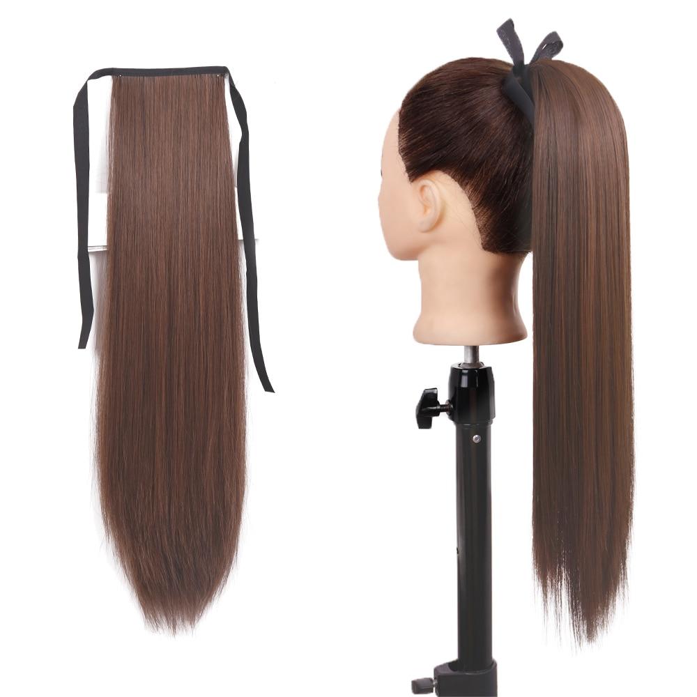 

Женские длинные прямые волосы MISSQUEEN на заколке для наращивания «конский хвост», черные, блонд, синтетическое термостойкое волокно 55cm-100g&China