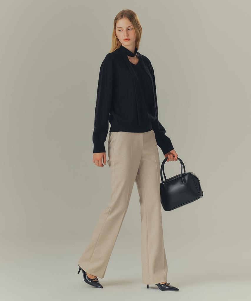 MIND BRIDGE WOMEN [W][Warm] Bootcut Wool-Like Pants - 2 Colors