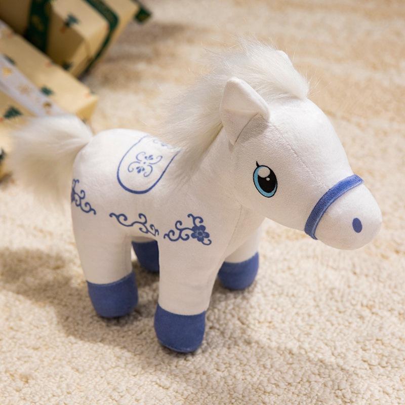 Милая Имитация Национального Стиля Пони Кукла Плюшевая Игрушка Пони Знак Зодиака Лошадь Кукла Мальчик Успокаивающая Тряпичная Кукла 20cm（0.1kg）