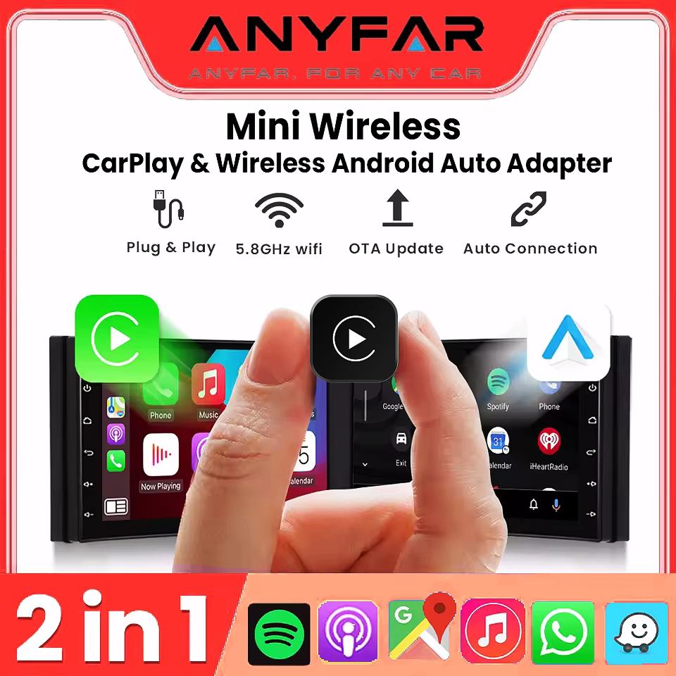 

Беспроводной адаптер Carplay Android Auto Wireless Smart Dongle 2in1 для MG ZS EV MULAN MG4 MG5 EHS MARVEL R MAXUS белый