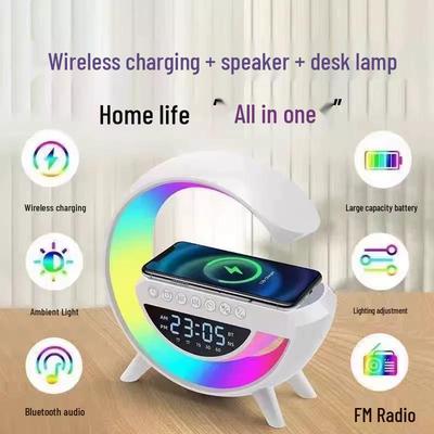 BT3401 Bluetooth Speaker: Wireless Charging, Atmosphere Light, Clock, Alarm, G63 Student Gift with Custom Logo.