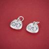 Sterling Silver 999 Peace & Joy Chinese Style Pendant Charm for DIY Jewelry.