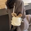 IELGY Korean Fashion Handbag, Retro Contrasting Color Bucket Bag, Shoulder Messenger Bag