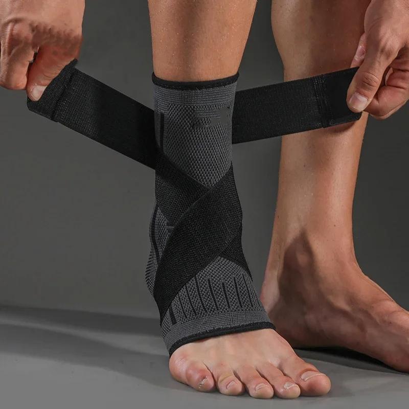 1PC Pressurized Bandage Ankle Support Ankle Brace Protector Foot Strap Elastic Belt Fitness Athletic Gym Badminton Accessory M