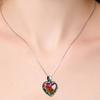 Everlasting Flower Heart Necklace Vintage Floral Jewelry Flowers in Heart Charm Handmade Necklace for Women Anniversary Valentine's Day Gift