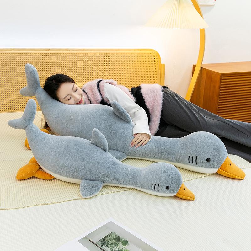 Large Creative Shark Duck Doll Long Pillow Bedside Cushion Bedroom Dormitory Girl Legs Sleeping Pillow
