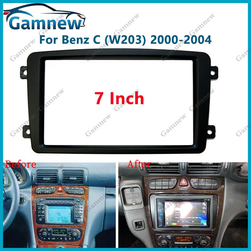 7 inch 2DIN Car Fascia Radio Panel For BENZ W203 W209 W463 Viano Vito W639 Frame Kit Install Facia Face Plate 178X102mm