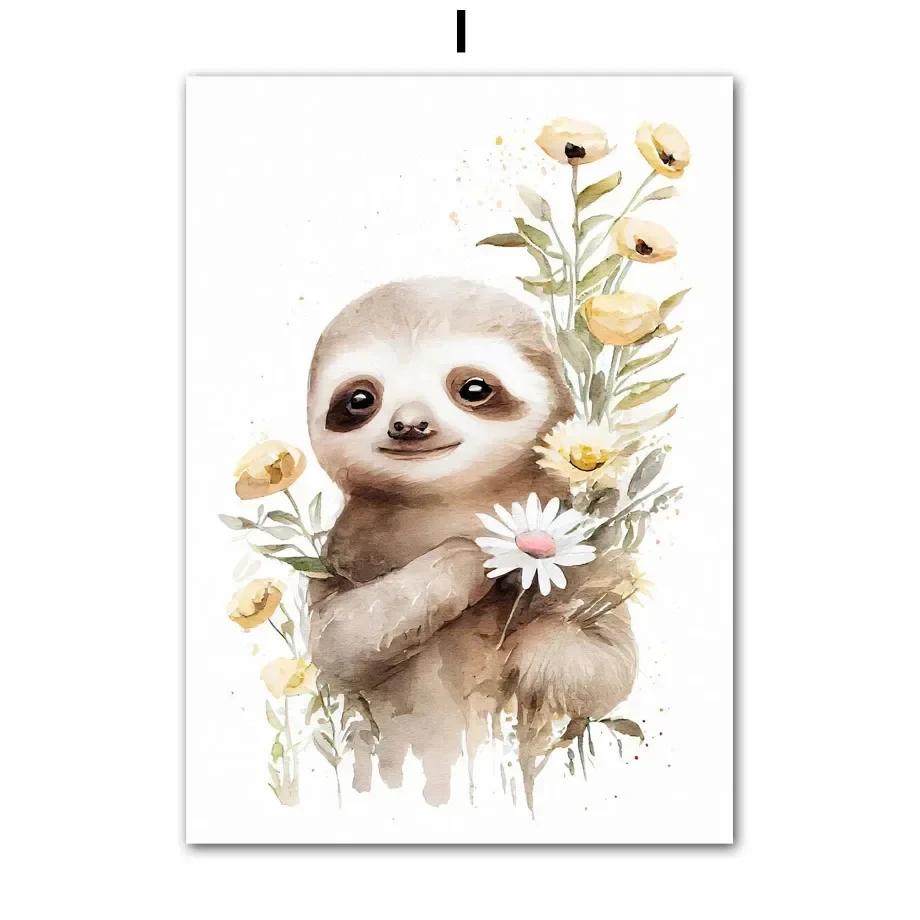 

Леопард, медведь, олень, лиса, единорог, цветок, детская комната, настенное искусство, постеры и принты, картины на холсте, настенные картины, детская комната, домашний декор 21x30cm No Framed