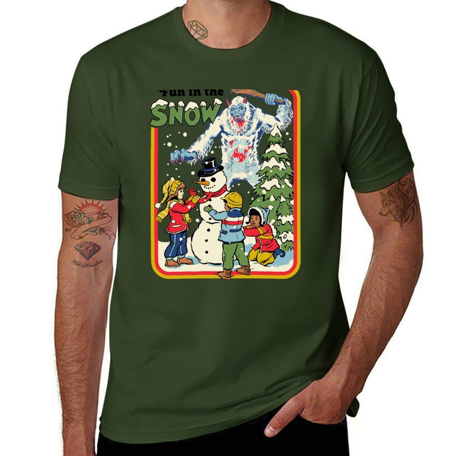 

Fun in the Snow Tshirt graphics summer top men clothings 4XL