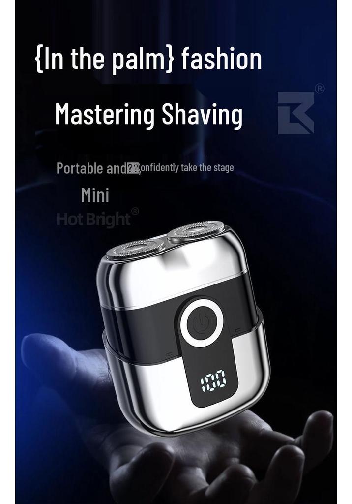 Electric Shaver Charger - Men's Portable Mini Magnetic Razor, Washable Head