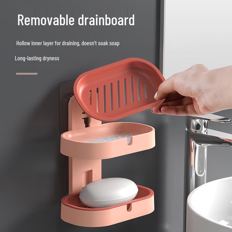 Punch-Free Wall-Mounted Double Layer Soap Holder