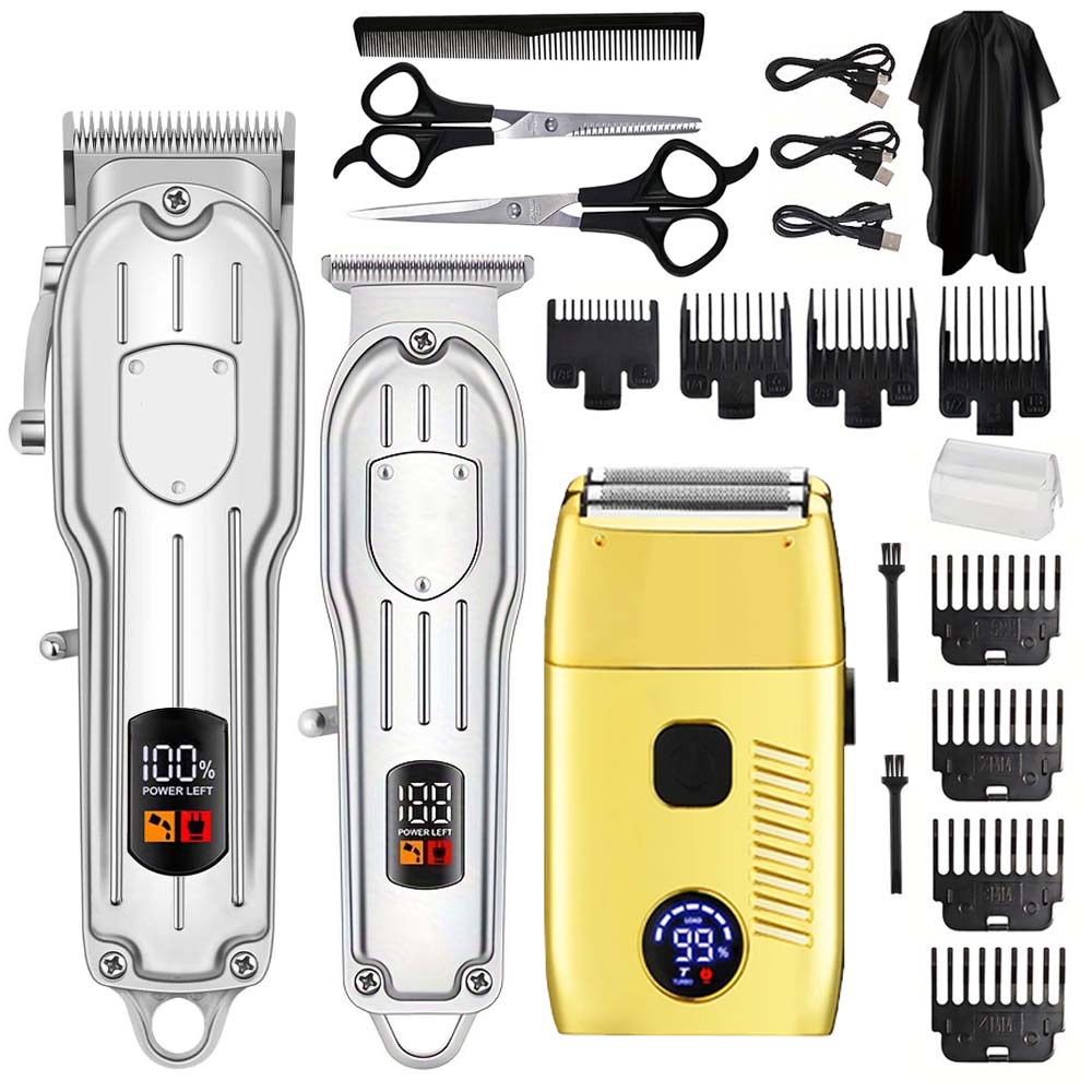 Professional Hair Clippers Electric Razor Shavers Men Rechargeable Clippers and Trimmers Beard Trimmer Barber Kit