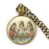 Handmade Vintage Frog Fairy Pendant Necklace Glass Cabochon Fashion Women Charm Jewelry Necklaces and Chains Female