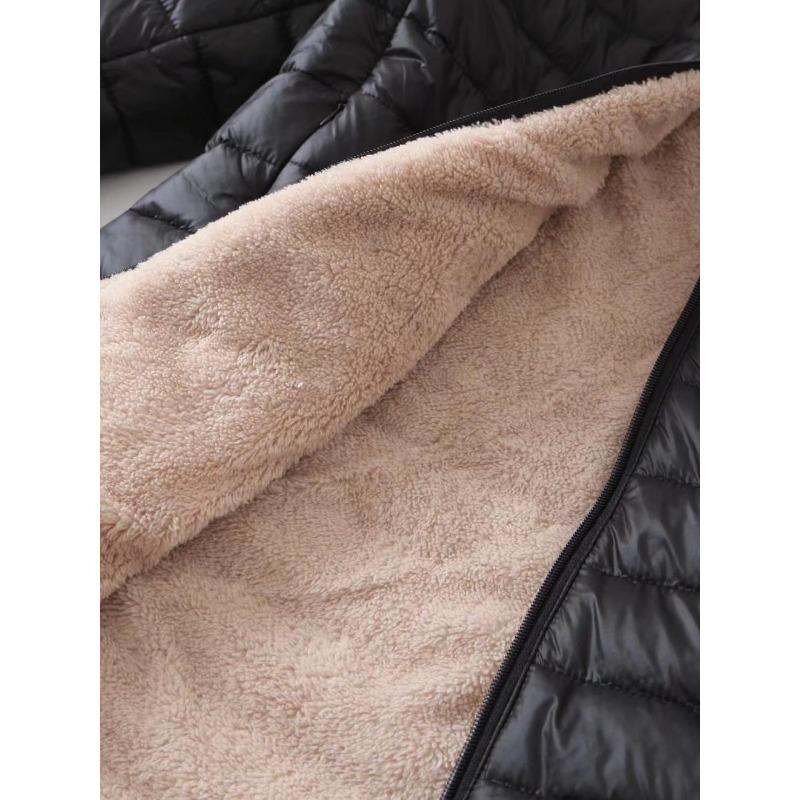 Fall and Winter In The Long Section, The Korean Version of The Hooded Slim Padded Cotton Jacket, Warm Imitation Lamb's Wool Blouse Women's Jackets