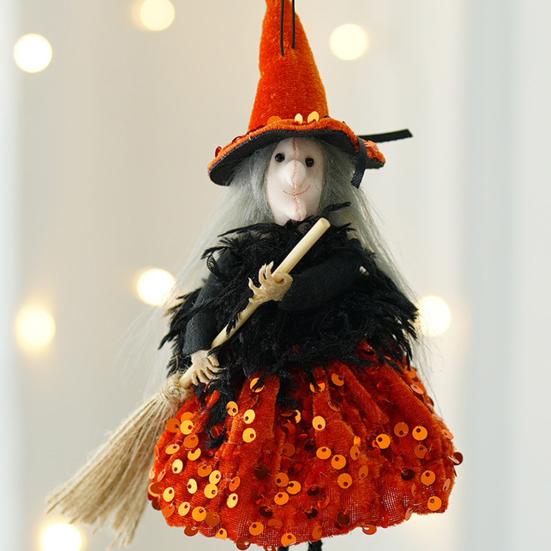Halloween Witch Hanging Decoration Flying Witches Doll Spooky Witch Figurine Garden Yard Haunted House Decor
