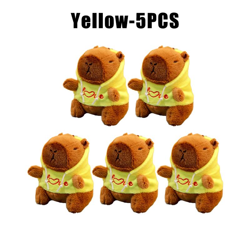 Capybara Hoodie Plush Toy Stuffed Animal Keychain Backpack Charm Matching Couple Gift for Children