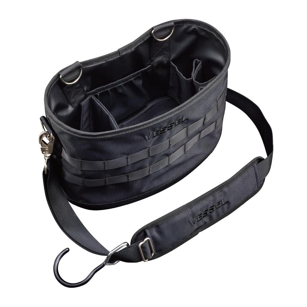 VESSEL Tough Fit Bucket M, Electrician's Bucket with Hook, Limited Edition Black (TBK-300BK)