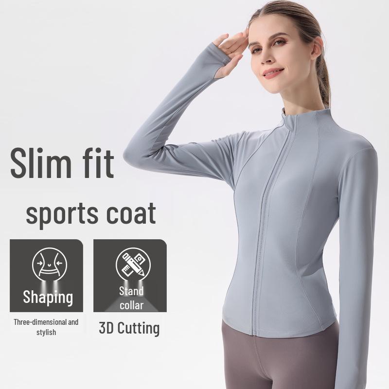 Women's Quick-Dry Long-Sleeve Yoga Jacket - High-End Fitness Top for Spring & Summer