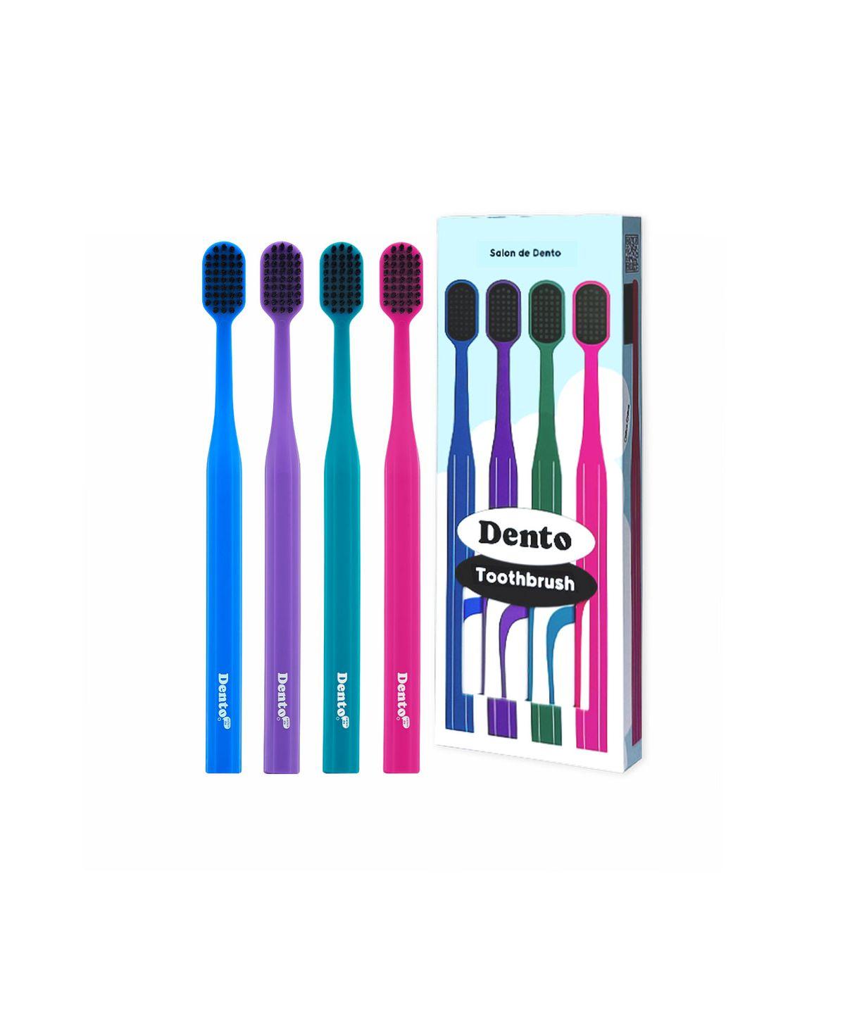 Salon de Dento Wide Ultra-fine Bristle Toothbrush Family Pack (4-Pack)