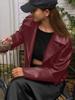 Cross-border Wholesale European and American Style Short PU Leather Jacket for Women, Motorcycle Jacket, Slim Fit, High-end Black Jacket, Trendy Insta