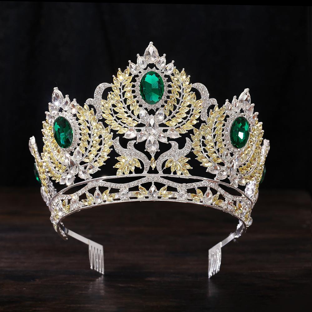 

Красота Корона Барокко Крупногабаритная Корона Аксессуары для волос Корона Международная Торговля Высококачественный Головной Убор