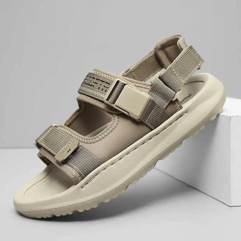 Fashion Open From The Back T Strap Man Blue Golf Shoes Sandals For Beaches Slides Slipper Sneakers Sports First Degree Brand Latest