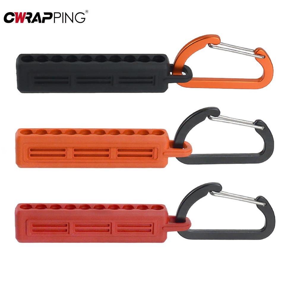Screwdriver Bit Storage Organizer with Carabiner Plastic Drill Bits Storage Case Drill Bit Storage Clip for Outdoor Use 3 Colors