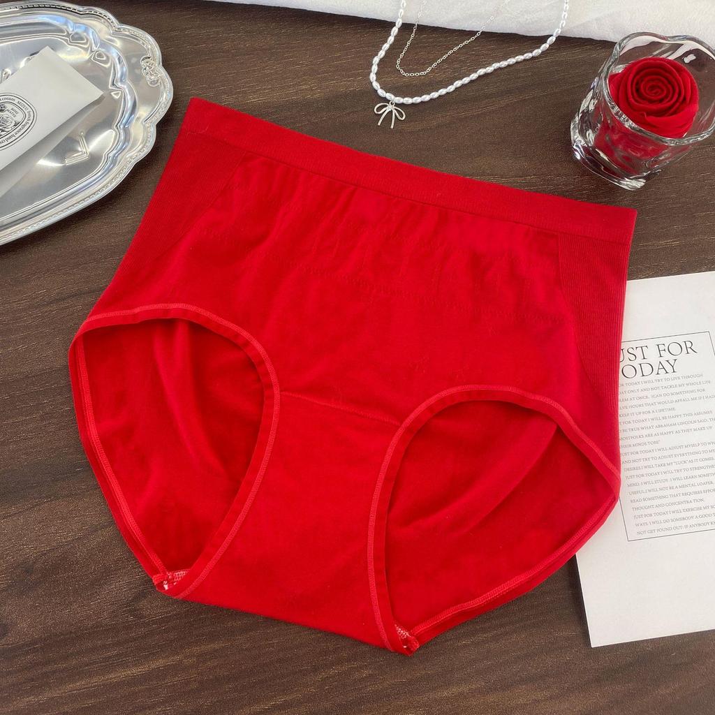 Plus Size Women's Year of the Dragon Red Thong: Seamless, Breathable, High Elastic, Butt-Lifting, Antibacterial