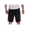 Adidas Solid Color Logo Letter Stripe Print Elastic Waist Straight Leg Shorts Men Shorts Black H20839