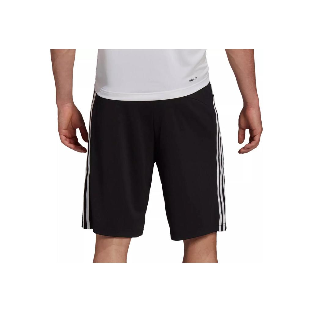 Adidas Solid Color Logo Letter Stripe Print Elastic Waist Straight Leg Shorts Men Shorts Black H20839