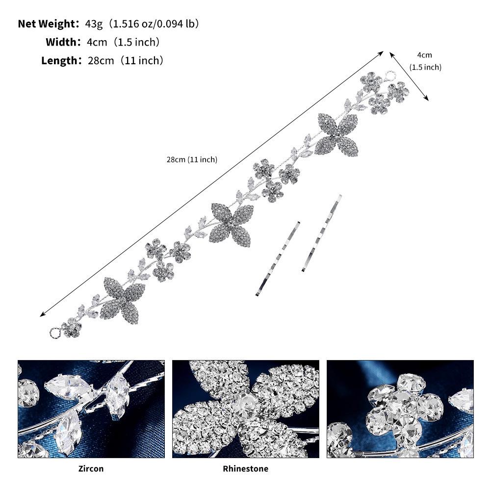 

Роскошная свадебная тиара с листьями из стразов и циркониевой инкрустацией