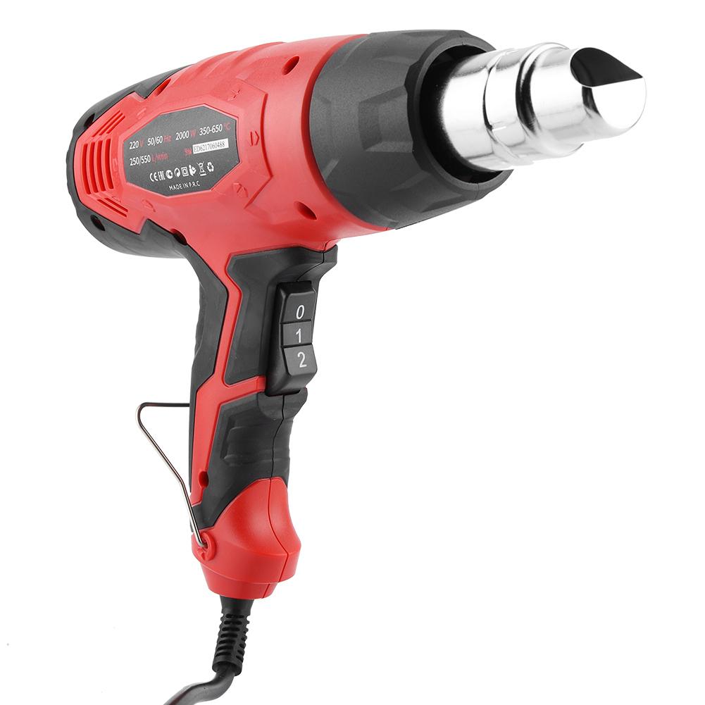 2000W Professional Heat Gun 350 650 Celsius (662 1202 Fahrenheit ) Hot Air Gun with 4 Nozzles