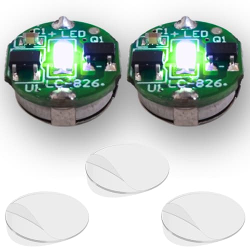 YOTSUBA+ LED Light Magnetic Switch Button Set of 2, Small, Ultra-Small, Wireless, Magnetic, for Lighting Parts, Plastic Models, Figures, Miniatures, D