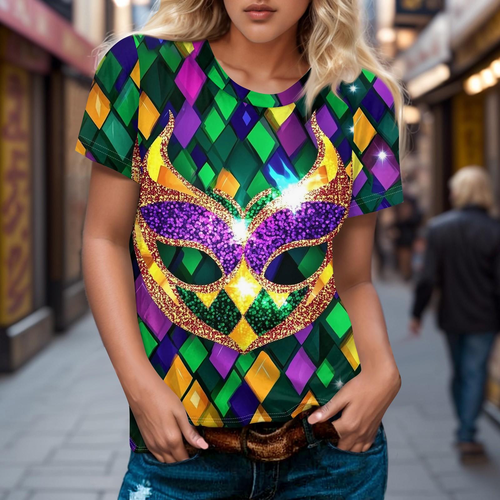 

Жіноча повсякденна футболка з принтом і короткими рукавами з круглим вирізом L золотий