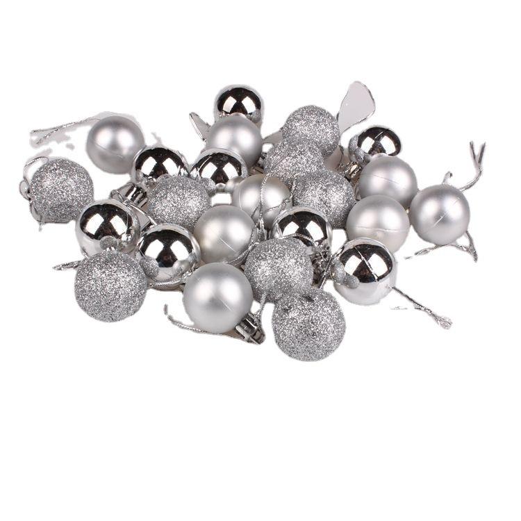 24PCS 3cm Christmas Ornaments Plastic Glossy Matte, Chrome Ball Decor for Xmas Tree Holiday