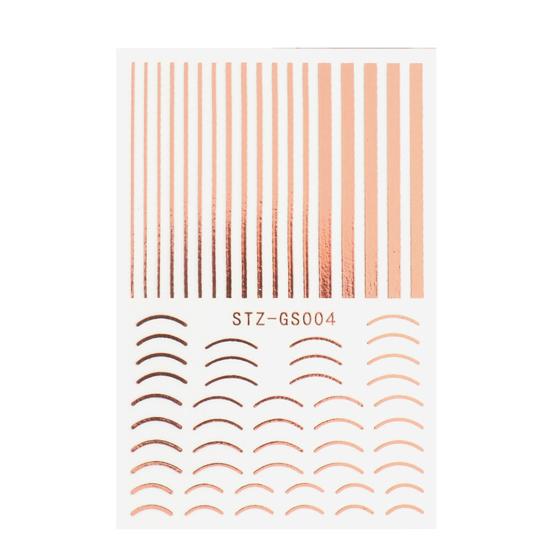 Nail Strip Half Moon Shape 3D Effect Ultra Thin Rose Gold Striping Tape Manicure Design Lines