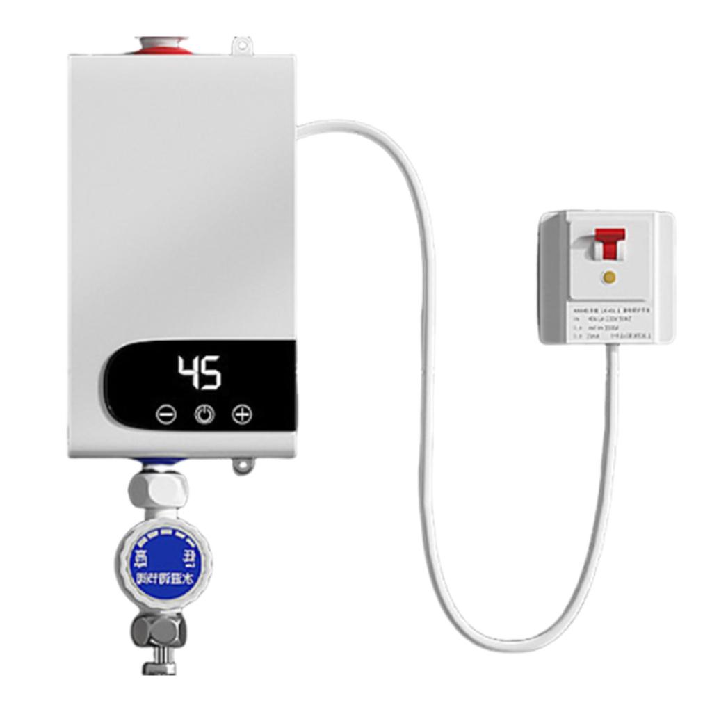 Tankless Water Heater, 5500W Electric Water Heater with LED Touchscreen, Compact Digital Temperature Control Hot Water System for Bathroom Kitchen