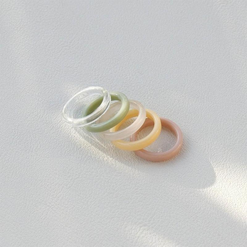 Acrylic Resin Ring Color Ring Fashion Y2K Style Accessory Jewelry Fans Gift DIY Finger Rings Ornaments Simple Ring