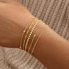 Gold Bracelets for Women, 14K Gold Plated Stackable Bracelet Stack Set Adjustable Charm Paperclip Chain Snake Link Layered Waterproof Jewelry Sets