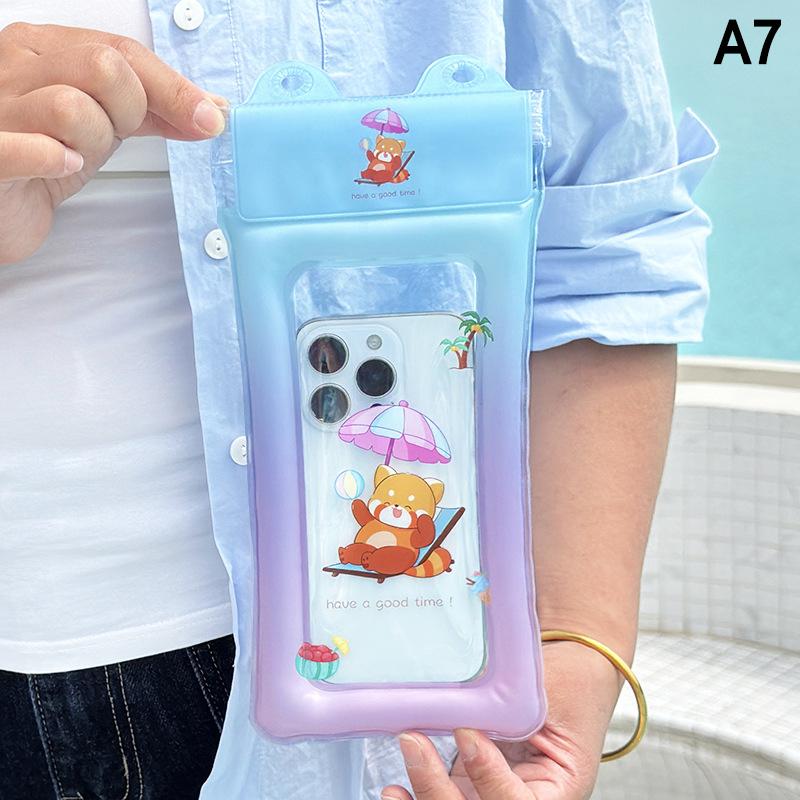 Universelle Cartoon Wasserdichte Handyhülle Tasche Schwimmen Unterwasserfotografie Luftpolster Wasserdichte Tasche Hängende Tauchtasche
